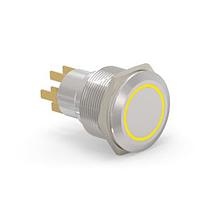 Alcoswitch - TE Connectivity 5-2213772-2 Pushbutton Switches AV22 DPM 0.4VA MOVE RING LED YELLOW 24V