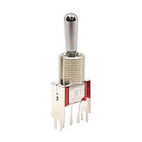 E-Switch 100SP4T8B13VS3QE Toggle Switches TOGGLE, SPDT , (On)-Off-(On), Panel Mount