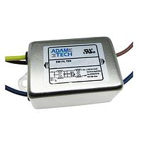 Adam Tech PLF-22D1-3A-W-5 Power Line Filters EMI/RFI Power Line Filter, Medical Grade,115/250VAC 3A, small outline, wire leads, chassis mount