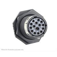 Eaton Souriau-Sunbank UTGX714E15S Receptacles Jam nut receptacle, without backshell, with 15 female solder contacts, IP68/69K in unmated conditions