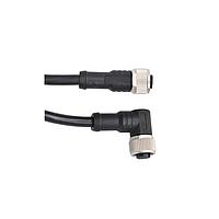 Amphenol LTW M12A04FL-12AFR-SB010 Sensor Cables / Actuator Cables M Series Sensor Connector, M12, A Code, Metal, 4A, 04 pins, Female Connector, Female Contact, Straight-to-Right Angle, Screw Thread, Overmolded Double Ended, Length 10000mm, IP68