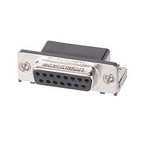 Amphenol Commercial Products L77SDA15S1ACO4R Receptacle Dsub, Stamped Signal 3A, Right Angle PCB Thru Hole, FP=10.40mm (.409in), Row Pitch 2.54mm, 15 Socket, Flash Gold, Bright Tin Shell, 4-40 Rear Insert, Ground Tab with Clear Hole Without Boardlock