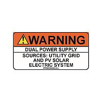 Panduit PPS0204WL4-L Warning: Dual Power Supply with Caution Symbol Solar Label, 2.00" H x 4.00" W, Warning