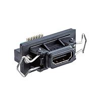 Amphenol LTW HJ-19PFFR-QS7001 HDMI HDMI, Plastic, 0.5A, 19 pins, Jack Connector, Rectangular, Lock With Latch, PCB 90 deg, Receptacle, IP67