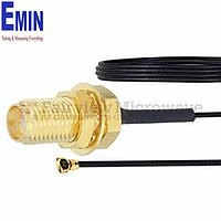 Fairview FMCA1007 SMA Female Bulkhead to HMCX32 1.2 Plug Cable 0.81mm Coax and RoHS Compliant