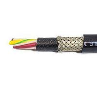 Alpha Wire 85204CY BK002 Commercial Application 12 AWG 4 Conductor 600V Braid PVC PVC, 500 ft Spool - Black