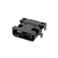Amphenol Commercial Products 12402252E512A USB Type C Connectors USB4 Gen3, Type C, Mid mount, Center Height -0.28mm, Dual Row SMT, Black Nickel