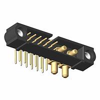 Harwin M80-5L11205M1-02-PM3-00-000 Power to the Board 12+2 Pos. Male Signal+Power Horizontal Throughboard Conn. Jackscrews