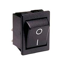 Bulgin T1550AHBB-602AW-BLK Standard Rocker Switch DPST Rocker Switch Flip Black Cover