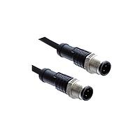 Amphenol LTW M12D04ML-12DML-SB003 Sensor Cables / Actuator Cables M12 Circular Metric Connector, D Code, Metal, 4A, 04 pins, Male Connector, Male Contact, Straight-to-Straight, Screw Thread, Overmolded Double Ended, Length 3000mm, IP68 / IP69K