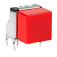 NKK Switches JB15KH-6C Tactile Switches OFF(ON) RED FLAT CAP RIGHT ANGLE PC TERM