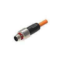 Lumberg Automation PP12M-MSSV5A-0183-0100 Sensor Cables / Actuator Cables M12 pigtail, Push Pull, sensor cable, PVC orange cable, shielded, male, straight, A-coded, 5-Pin, 5x0.34mm