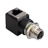 Bulgin PXMBNI12RAF08XRJM16 Straight M12 8P Pin RJ45 Rear Pnl Cu Ni