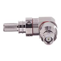 Amphenol Times Microwave Systems EZ-300-SM-RA-X Connectors SMA-male (plug) right angle, crimp connector, non-solder pin, no braid trim