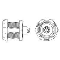 Raychem - TE Connectivity 1-1877067-5 Connectors Asy Recpt 6 Pos 80 Deg Gray Yellow Nut