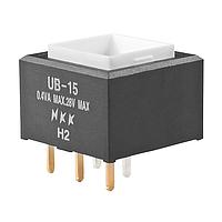 NKK Switches UB15SKG036F Pushbutton Switches SQ SPDT ON(ON) GREEN LED PC BODY ONLY