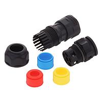 Amphenol LTW DC-05BMMB-QL8APP Standard Circular Connector X-Lok, Large Size, Plastic, 20A, 05 pins, Male Connector, Male Contact, Straight, Push Lock, Screw-in, Field Installable, F8.0 - F14.0mm, IP68