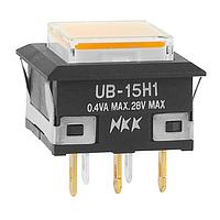 NKK Switches UB15KKG015D-JD Pushbutton Switches SPDT ON-(ON) AMBER