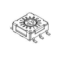 Same Sky (formerly CUI Devices) RDS-4S-7229-A-SMT DIP Switches Rotary DIP Switch, 7.2 x 7.2 x 2.9 mm, arrow actuator 4 pos, SMT