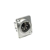 Amphenol SINE Systems AX4MDV XLR Connectors 4 Pole XLR Male Chassis Mount Vertical PCB Machined Contacts Nickel Finish