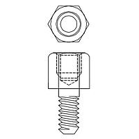 Kycon JSX-1055 Hex Head Jackscrew JACK SCREW 4-40 W/5.5MM THREAD