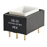 NKK Switches UB25RKG03N Pushbutton Switches RECT DPDT ON(ON) PC BODY ONLY .4VA