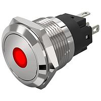 EAO 82-5151.2213 Anti-Vandal 82-5151.2213.Illuminated pushbutton.maintained.19 mm.stainless steel.flush/flat.point.red.12 V.soldering terminal