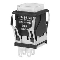 NKK Switches LB16SKW01-01-JB Pushbutton Switches ON-ON SQUARE NEON CLEAR LENS/WHT FLTR