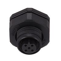 Amphenol LTW MSBP-05PFFR-SF8002 Circular Metric Connectors M12 Circular Metric Connector, B Code, Plastic, 4A, 05 pins, Female Connector, Female Contact, Hexagonal, M16*1.5, Screw Thread, PCB 90 , Receptacle, Front Fastened, IP68 / IP69K