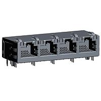 Abracon ARJM14A1-009-AB-EW2 Magnetic Jack RJ45 10/100 Base-TX 1x4 Right Angle N/A Through Hole