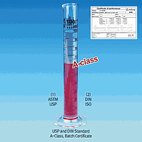 WITEG WI.3715050 Cylinder, Glass, 500 / 5.0㎖, accu.±2.50㎖, h390mm