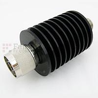 Fairview SA3N10W-40  40 dB Fixed Attenuator N Male To N Female Up To 3 GHz Rated To 10 Watts With Black Aluminum Heatsink Body