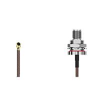 GCT (Global Connector Technology) CAB442RF-0050-A-1 RF Cable Assemblies I-Pex MHF2IsolatedSMA BH R Mt wO-ring IP67 L=50mm Washer & nut RG178, Brwn