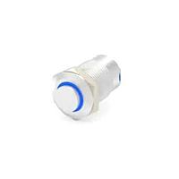 Alcoswitch - TE Connectivity 2474606-5 Anti-Vandal Switches Stainless, High Button, Blue LED ring, Solder terminal, LED 12VDC