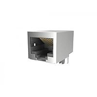 Amphenol Commercial Products RJE091881110H Modular Connectors / Ethernet Connectors Single port Modular Jack - Right Angle, tab down, Input Output Connectors  8P8C, With Shield