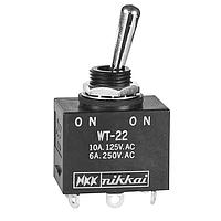 NKK Switches WT22S Environmentally Sealed Toggles DPDT ON-NONE-ON Solder Lug Pnel Mnt