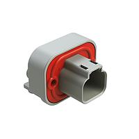 Amphenol SINE Systems AT13-2P-BM03 Connectors RA Flng Mnt PCB Rcpt 2POS Gry Tin Cont