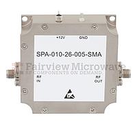 Fairview SPA-010-26-005-SMA Medium Power Amplifier at 600 mW P1dB Operating From 50 MHz to 1,000 MHz with 26 dB Gain and SMA