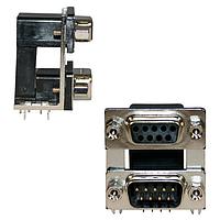 NorComp 178-015-313R571 Dual Port D-Sub Connectors 15P DUAL FEMALE/MALE .75" SPC