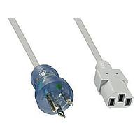 Qualtek Electronics 240003-06 AC Power Hospital Grade Cord 10' CLEAR DETACHABLE