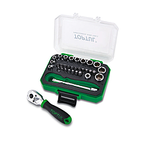 TOPTUL GABW3301 Mini Ratchet Socket & Bit Set (33pcs, 1/4")