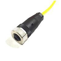 Amphenol Wilcoxon RM12S-0-J9T2A-16 Sensor Cables / Actuator Cables Cable Assy - Twisted pair, braided shield, yellow Teflon jacket with M12 5-socket connector, IP67 (immersion to 1 meter), - 25 degrees C to -85 degrees C connector on one end and Blunt cut on the other.