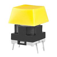 NKK Switches JB15HAP-1E Tactile Switches OFF(ON) HI OPER EXTD ACT YLW SCULPTRD CAP