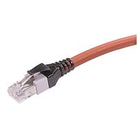 HARTING 09486868007030 Cat 5 RJ Industrial RJ45 DualBoot Patch Cable, type C trailing 2x2xAWG22/7, Cat5 PUR red, 3.0m