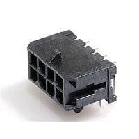 Molex 43045-0801 Shrouded RA SMT DUAL HDR 8P PCB snapin peg locks