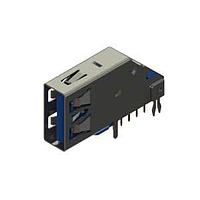 EDAC 690D109-639-212 USB Type A Connectors USB 30 Type-A 30 " Au plating right angle PCB  LCP insulator blue