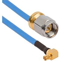 Amphenol SV Microwave FRSMPM-085-MSLPSMA-060 RF Cable Assemblies SMPM R/A F  SMA Low Profile M 6"Cable