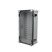 Bud Industries PTH-22448-C Electrical Enclosures PC+10% Fiberglass Box, Self-Locking Latch and Clear Cover (15 X 7.5 X 5.1 In)