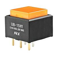 NKK Switches UB15SKG035D-DD Sealed ON(ON) SQUARE PC AMB LED AMB/AMB CAP .4V