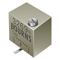 Bourns 3269X-1-500LF 0.25 in Square SMD Trimming Potentiometer 1/4IN 50 OHMS 10% Horizontal Adjust